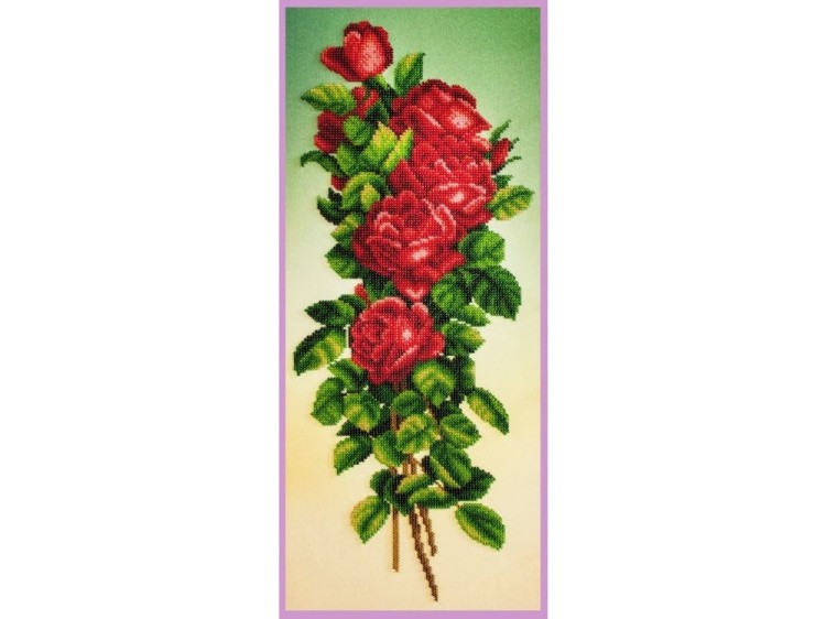 Набор для вышивания бисером «Букет красных роз»