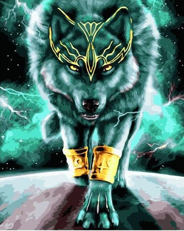 Картина по номерам «Сказочный волк»