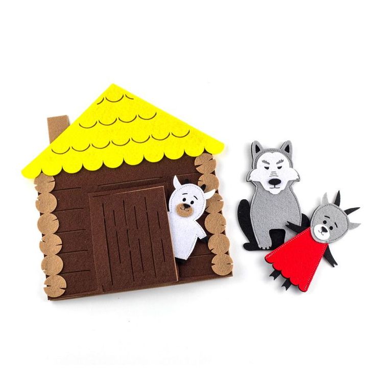 Пальчиковый театр «Сказка Волк и семеро козлят», (герои+домик) — картинка 3