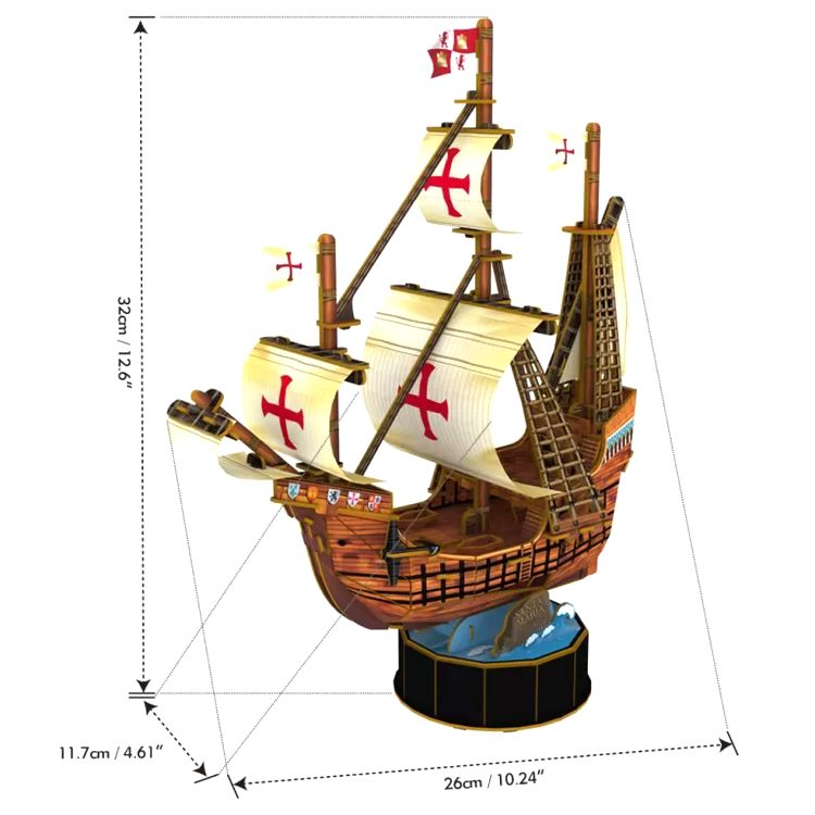 3D пазл CubicFun «Корабль Санта-Мария» — картинка 4