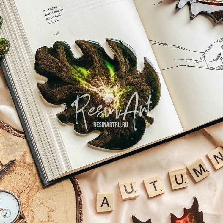 Подстаканник Лист монстеры №2 - Силиконовый молд, ResinArt — картинка 2