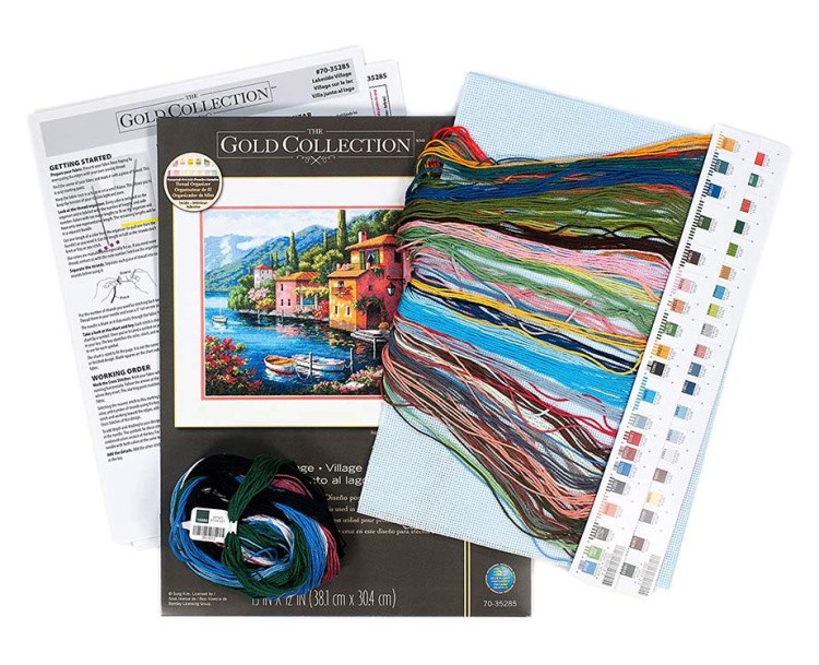 Набор для вышивания «Посёлок на берегу озера» — картинка 5