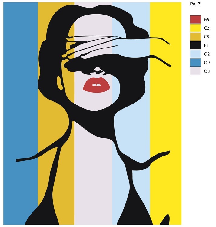 Картина по номерам «Красавица поп-арт» — картинка 2