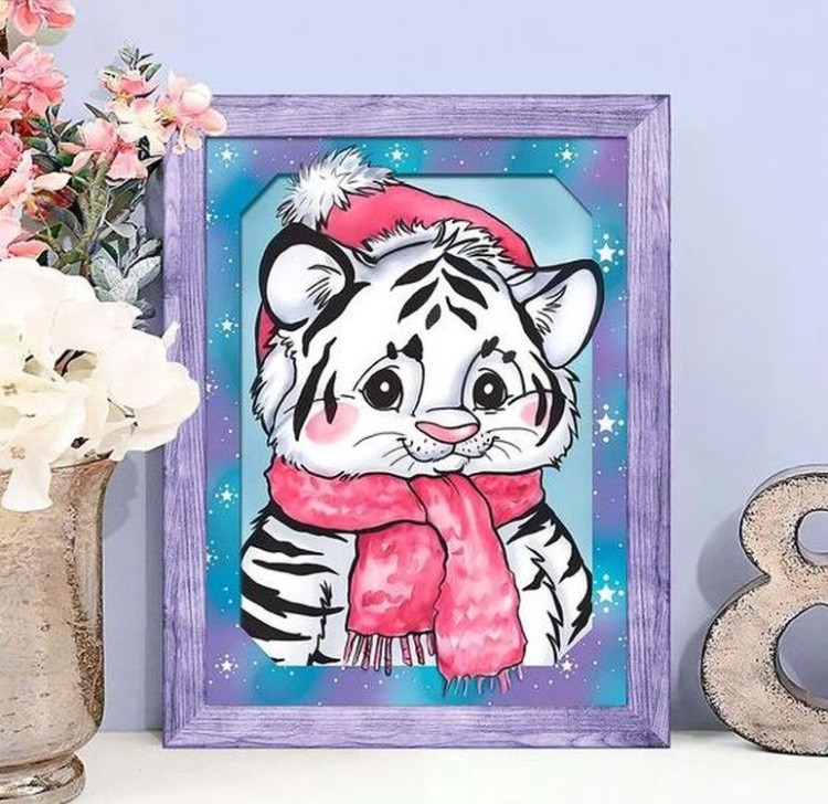Алмазная вышивка «Белый тигренок» — картинка 3