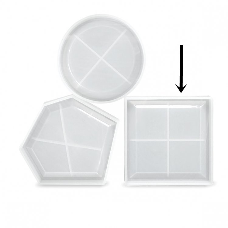 Силиконовый молд для эпоксидной смолы - Подстаканник тарелка - квадрат (1 шт.) — картинка 2