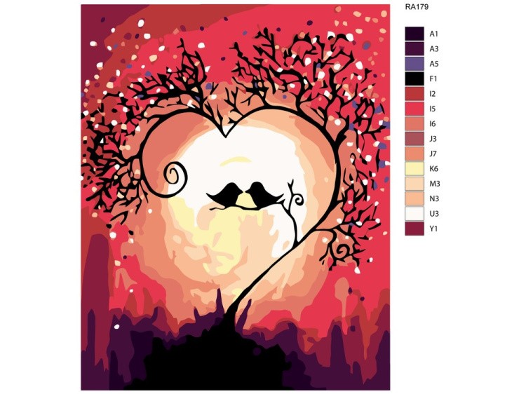 Картина по номерам «Птички» — картинка 2