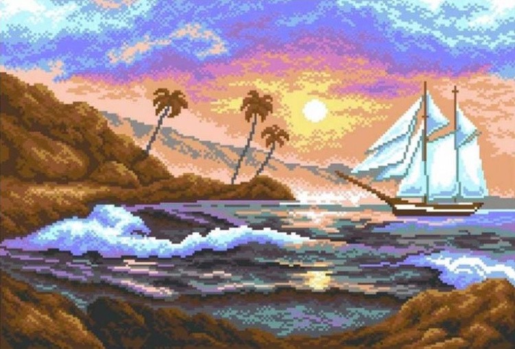 Рисунок на ткани «Таинственный остров»