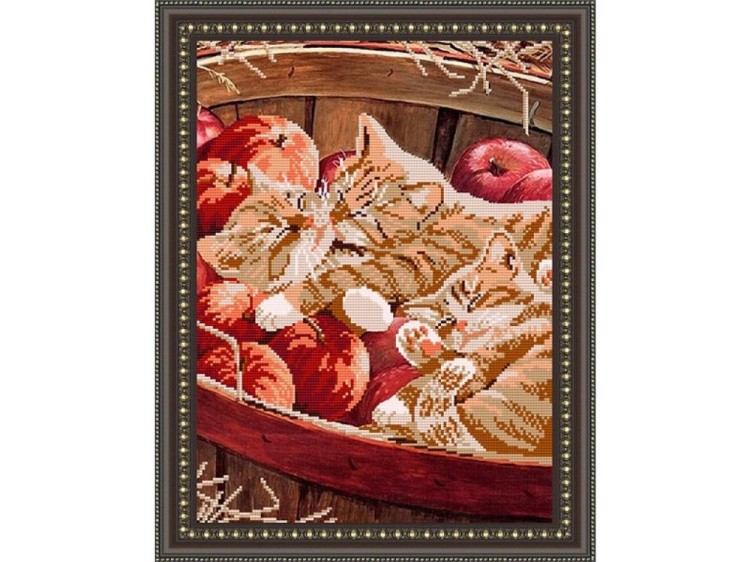Рисунок на ткани «Котята в корзине»