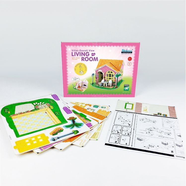 Деревянный 3D пазл «Гостиная» — картинка 2