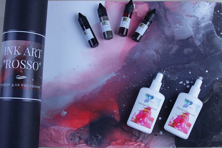 Набор для рисования алкогольными чернилами Rosso, ArtResin Club — картинка 2