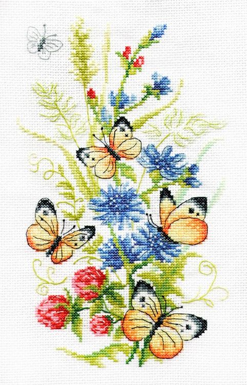 Набор для вышивания «Цикорий и бабочка»