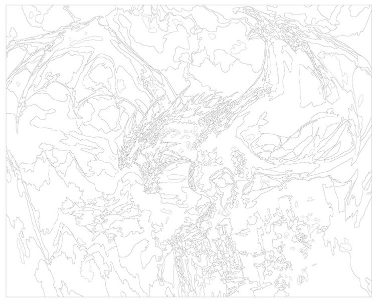 Картина по номерам «Ужасающий дракон на горе 2» — картинка 3