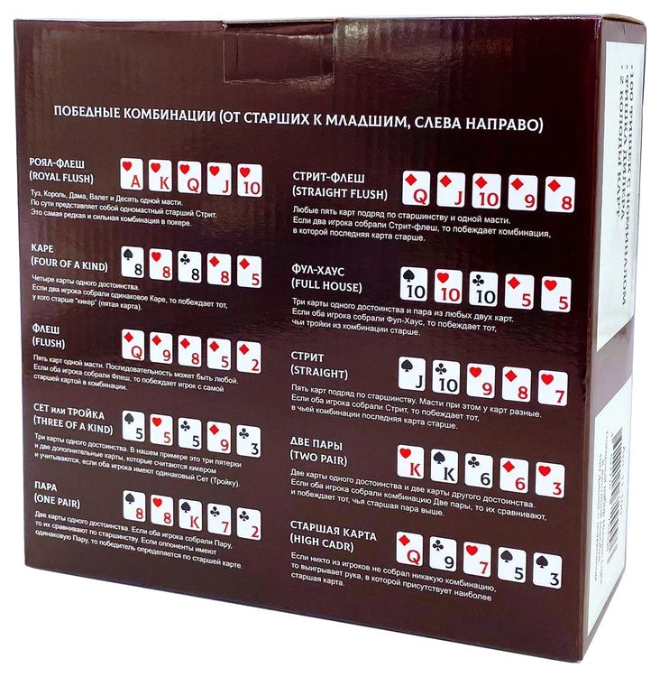 Покерный набор «Premium Poker», 100 фишек с номиналом, в жестяной коробке — картинка 4