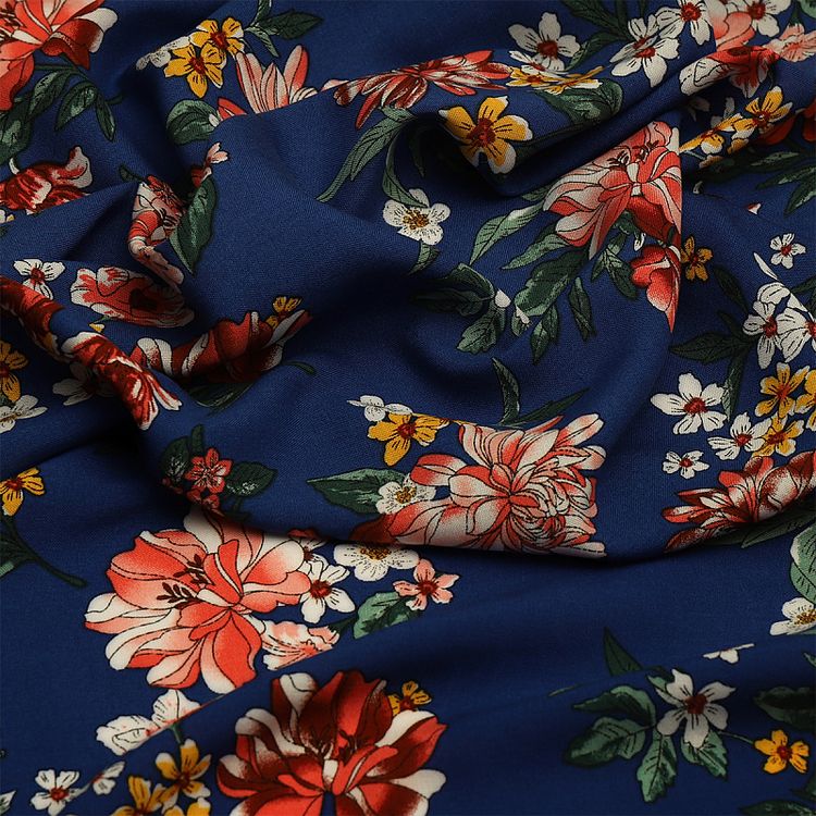 Ткань Штапель с рисунком, 5 м, ширина 145 см, 110 г/м2, цвет: с2 синий, TBY — картинка 3