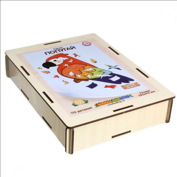 Деревянные пазлы WoodLandToys «Попугай» — картинка 6
