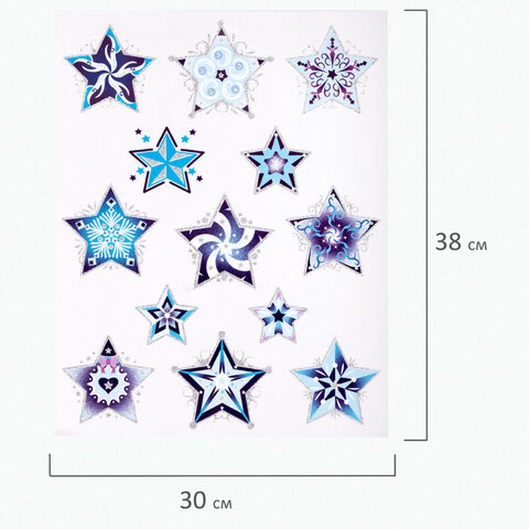 Украшение для окон и стекла «Синие снежинки 4» — картинка 3