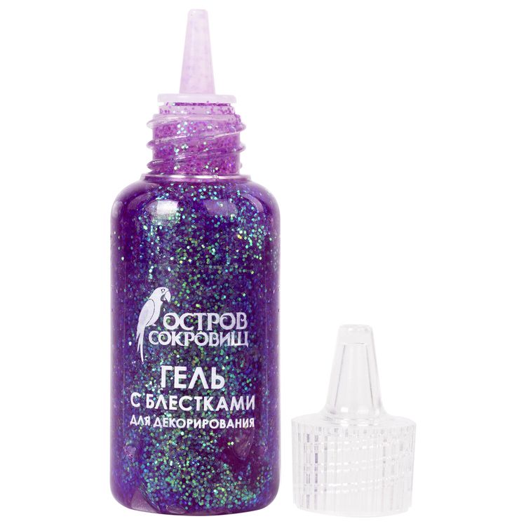 Гель с блестками Неон, 6 цветов по 20 мл, Остров Сокровищ — картинка 3