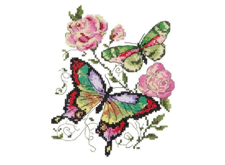 Набор для вышивания «Бабочки и розы»