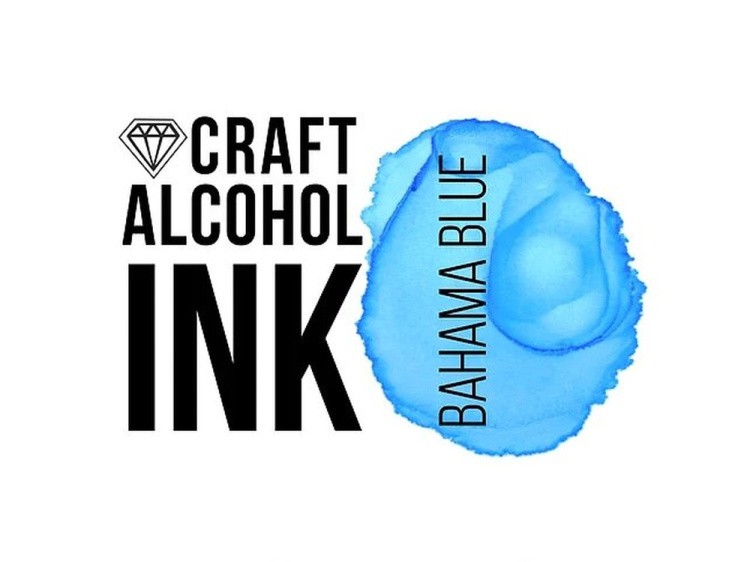 Алкогольные чернила багамская синева (Bahama Blue) 20 мл, Craft Alcohol INK — картинка 2