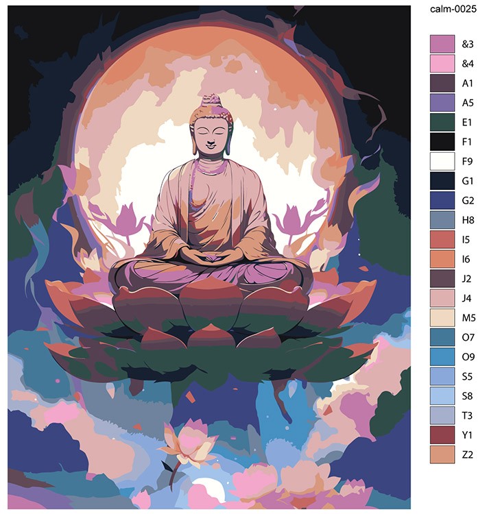 Картина по номерам «Буддизм: Будда на лотосе 2» — картинка 2