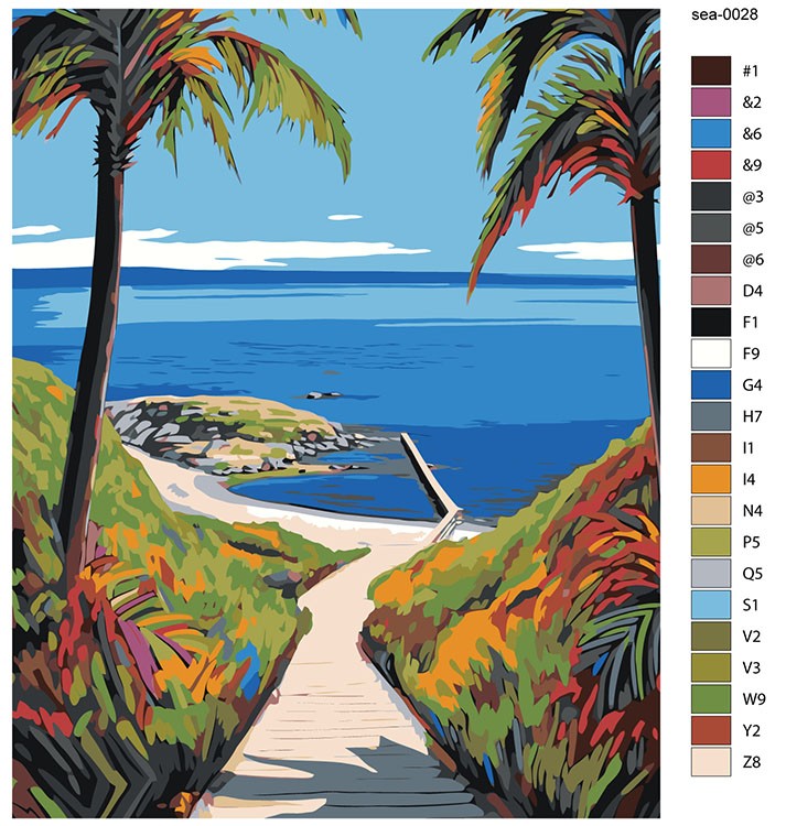 Картина по номерам «Море: Дорожка к тропическому пляжу» — картинка 2