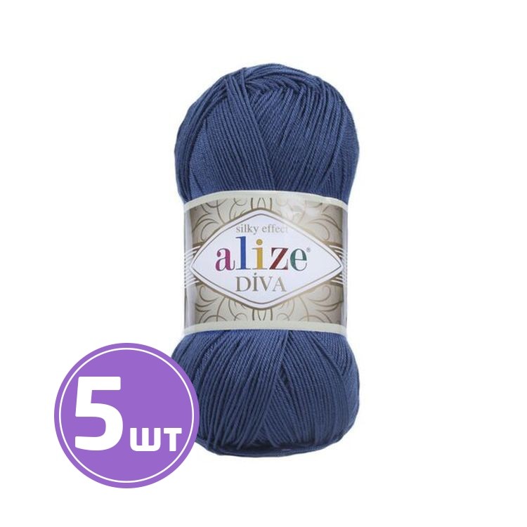 Пряжа ALIZE Diva Silk effekt (279), океан, 5 шт. по 100 г