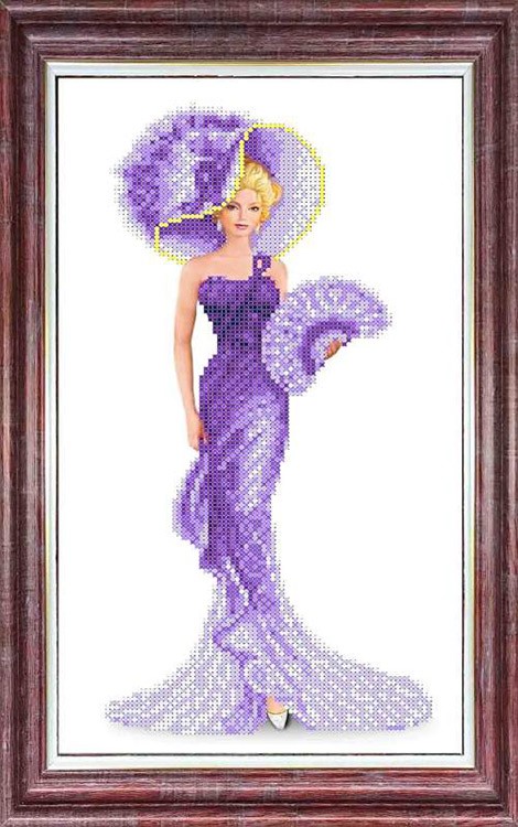 Набор вышивки бисером «Дама с веером» — картинка 2