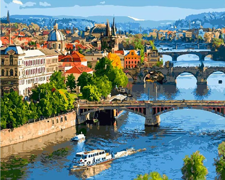 Картина по номерам «Мосты Праги»