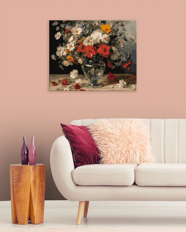 Картина по номерам «Букет нежных и пестрых цветов» — картинка 3