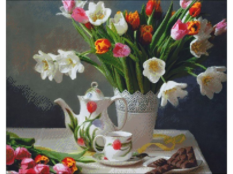 Алмазная вышивка «Букет тюльпанов» — картинка 2
