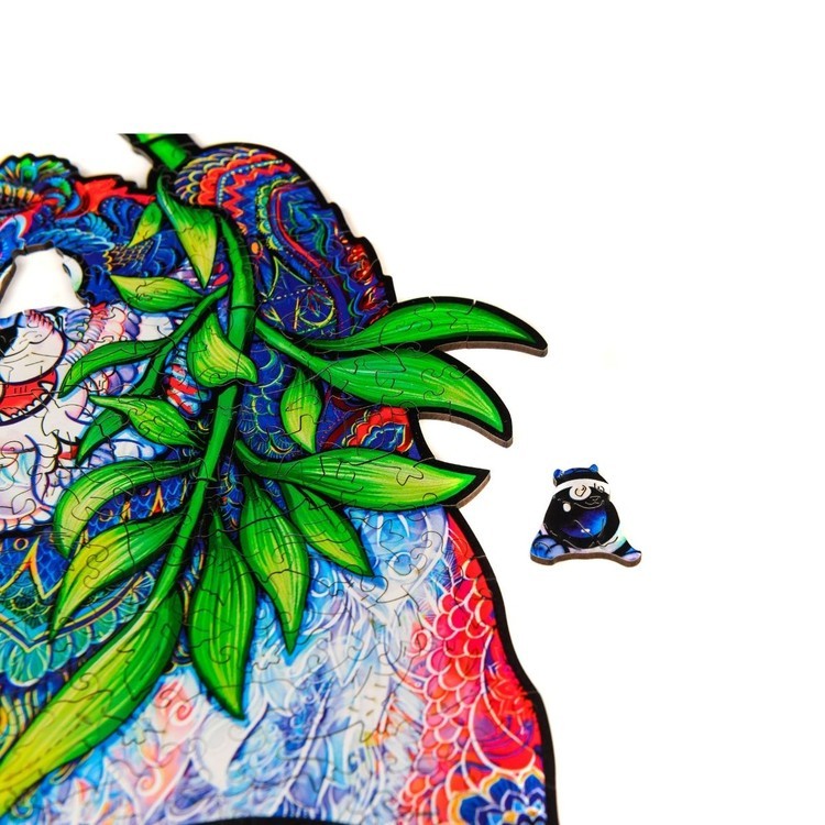 Деревянный пазл Unidragon «Серьезная панда», размер M (А4) — картинка 5