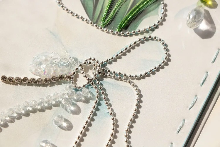 Набор для вышивания хрустальными бусинами открытка-конверт «Подснежники» — картинка 3