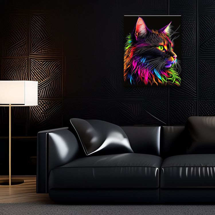 Картина по номерам «Радужный котик» — картинка 4