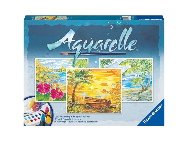 Картина акварелью по контурам «Побережье» — картинка 5