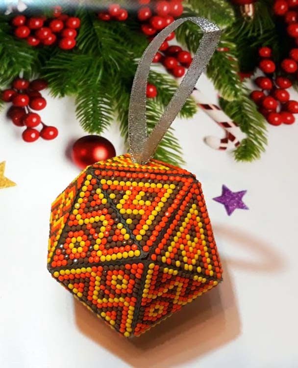 Алмазная вышивка «Новогодний шар Орел. Ловец снов» — картинка 3