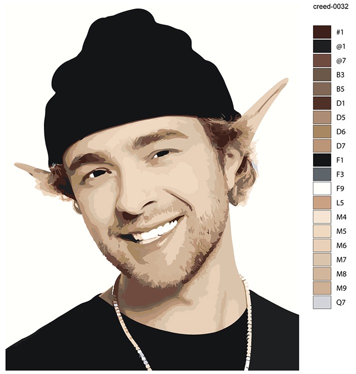 Картина по номерам «Стример и певец Егор Крид: портрет, эльф» — картинка 2