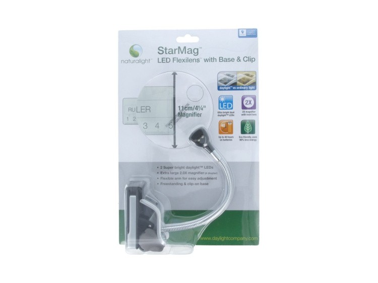 Лупа с подсветкой, с подставкой и клипсой, увеличение Х2, Х4, Daylight — картинка 4