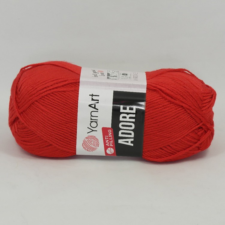 Пряжа YarnArt Adore (371), алый, 5 шт. по 100 г — картинка 2