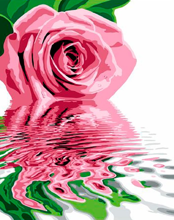 Картина по номерам «Отражение розы»
