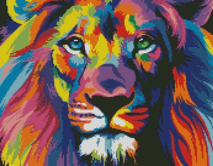 Алмазная вышивка «Радужный лев»