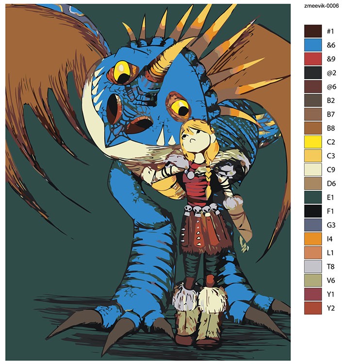 Картина по номерам «Арт дракона Злобного Змеевика Громгильда 6» — картинка 2