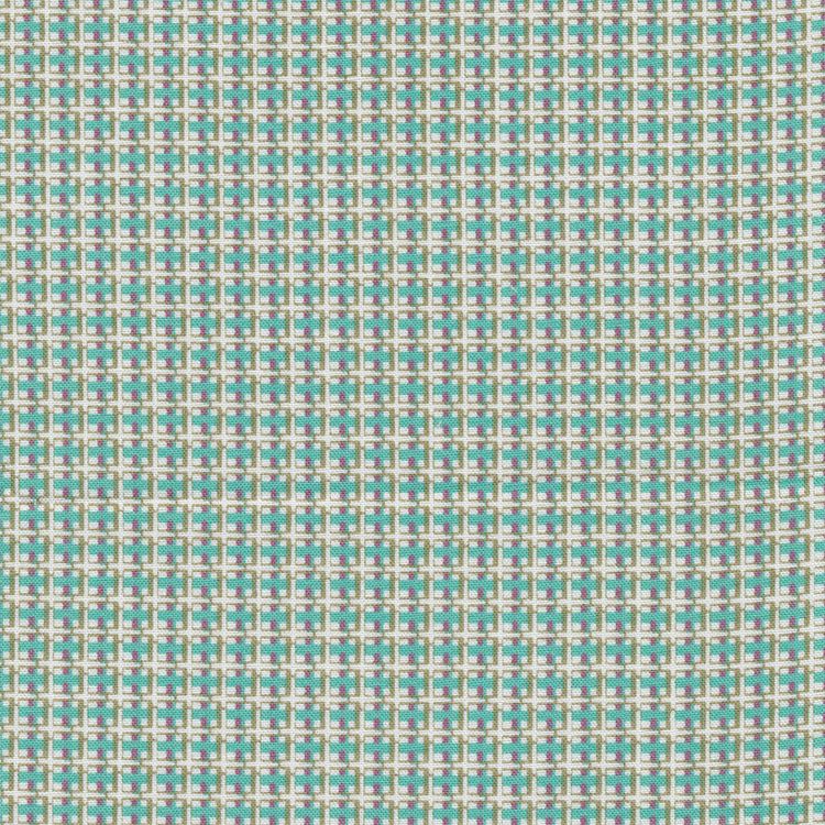 Ткань для пэчворка «БАБУШКИН СУНДУЧОК», 50x55 см, 140 г/м2, 100% хлопок, цвет: БС-03 клетка, бирюзовый/бледно-зеленый, Peppy