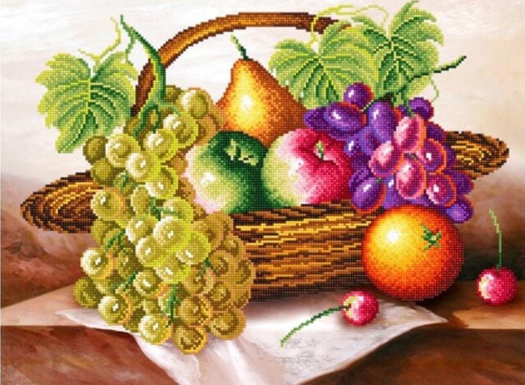Алмазная вышивка «Корзина с фруктами»