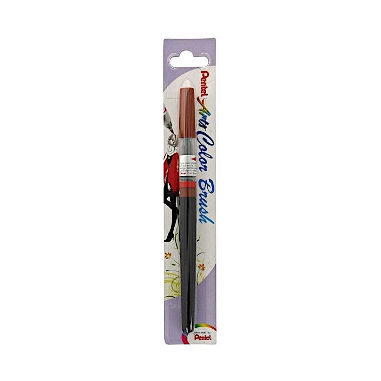Кисть с краской Colour Brush, 1-10 мм, 5 мл, цвет: коричневый, Pentel — картинка 5