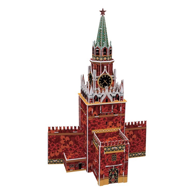 Сборная модель Спасская башня, 33 элемента, REZARK