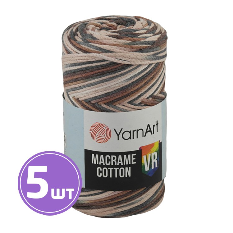 Пряжа YarnArt Macrame Cotton VR (Макраме Коттон ВР) (928), мультиколор, 5 шт. по 250 г