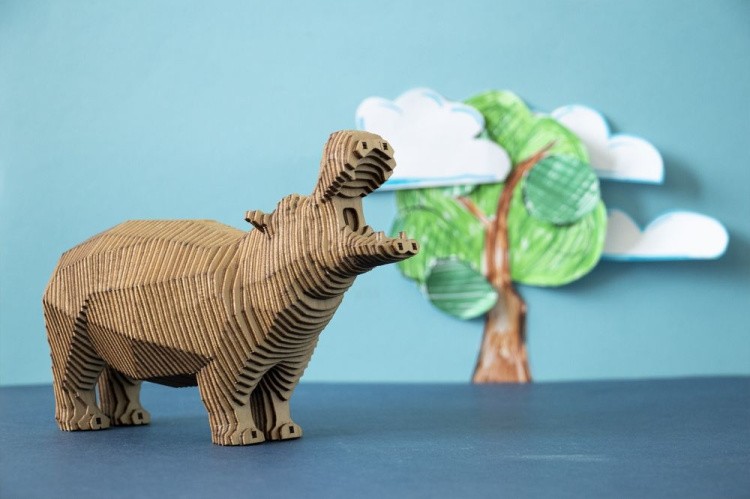 Конструктор из дерева «Бегемот с набором карандашей», UNIWOOD — картинка 5