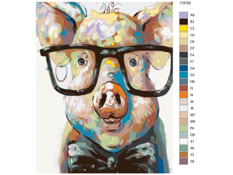 Картина по номерам «Поросёнок-ботаник» — картинка 2