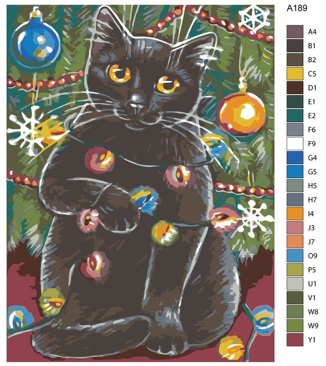 Картина по номерам «Украшаем елку» — картинка 2