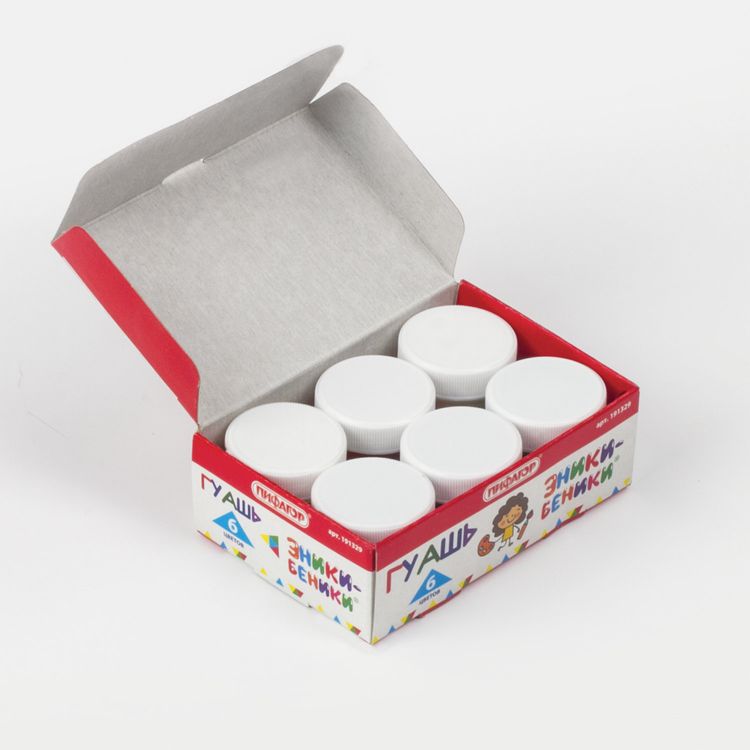 Гуашь ПИФАГОР «ЭНИКИ-БЕНИКИ», 6 цв. по 10 мл — картинка 2